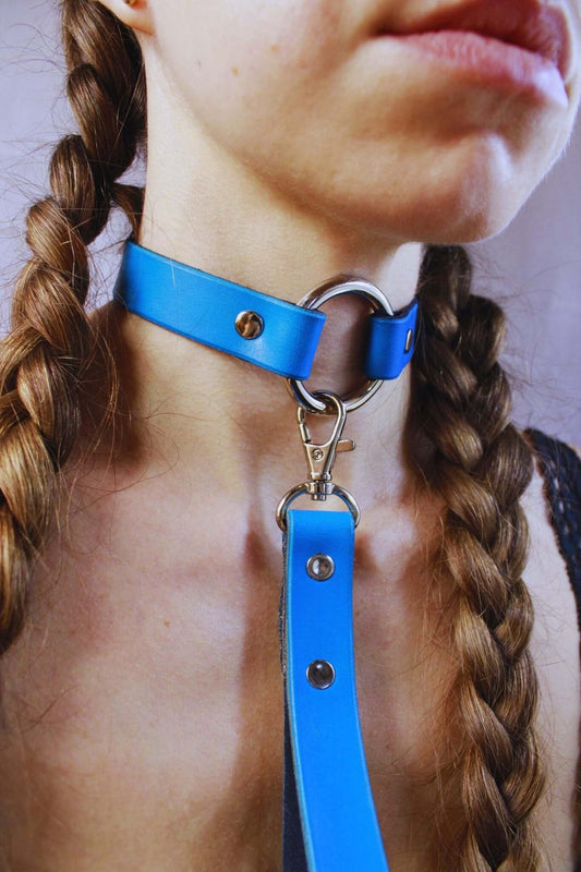 Choker Collar BDSM Choker with Leash - Discreet Collar-0